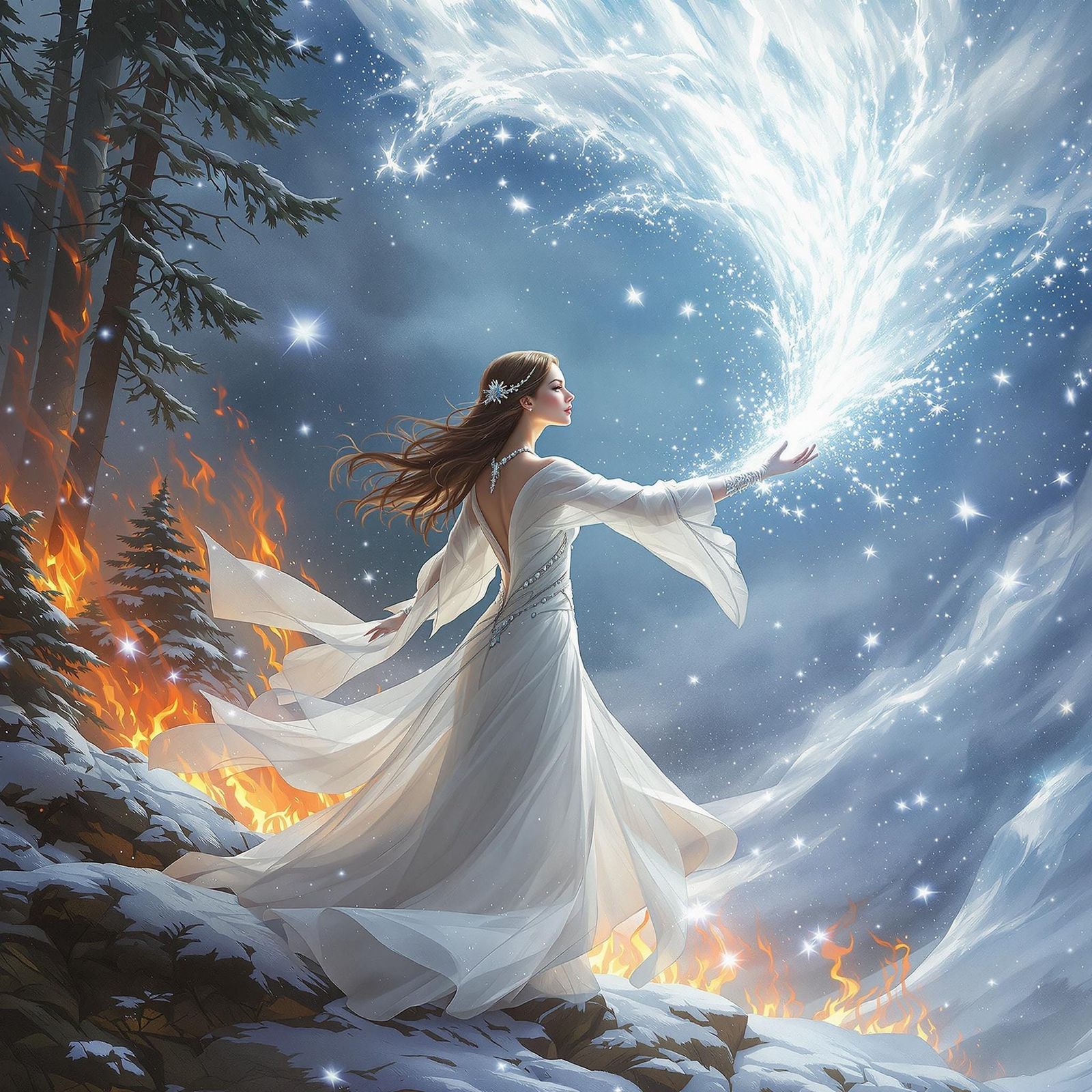 Here goes, I need to make it snow enough to put this fire out... (3)  by @szvh