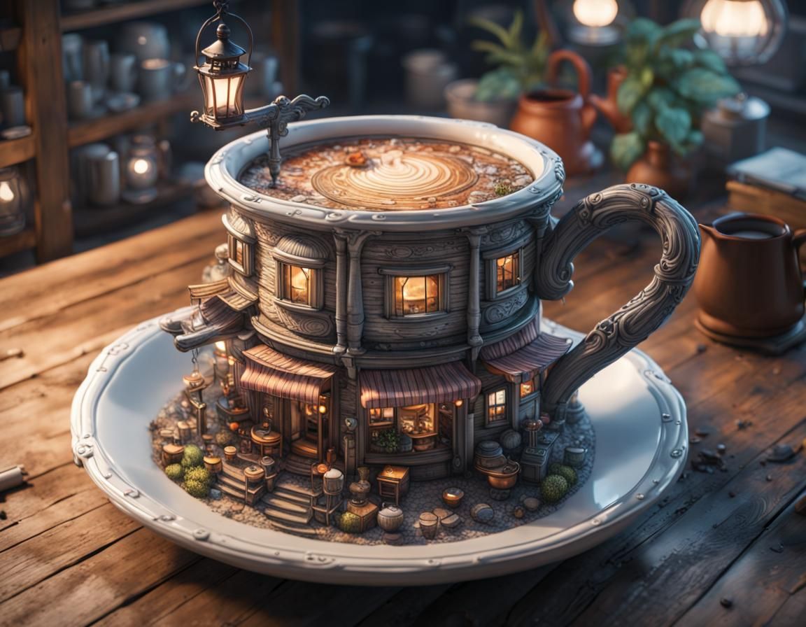 life in cup cafe  by @friskywizard