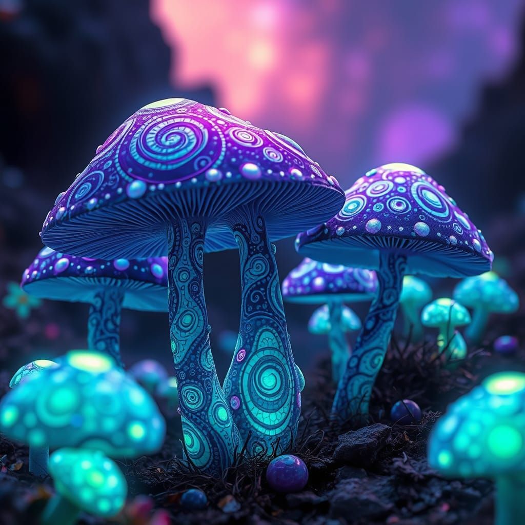 Glowing Mushrooms  by @3E