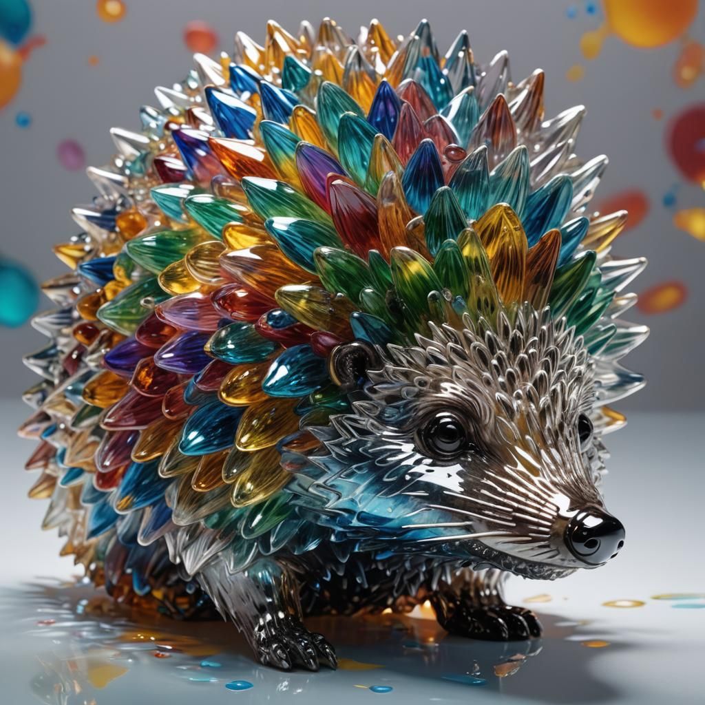 Glass hedgehog sculpture  by @Mila K