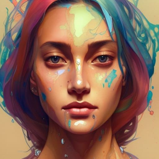 Woman with water skin - AI Generated Artwork - NightCafe Creator