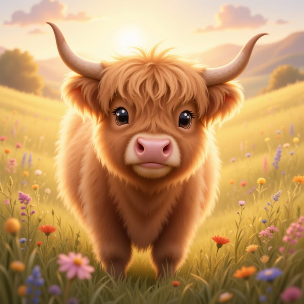 Super cute fluffy cow <lora:Super Cute Cow:1.0>