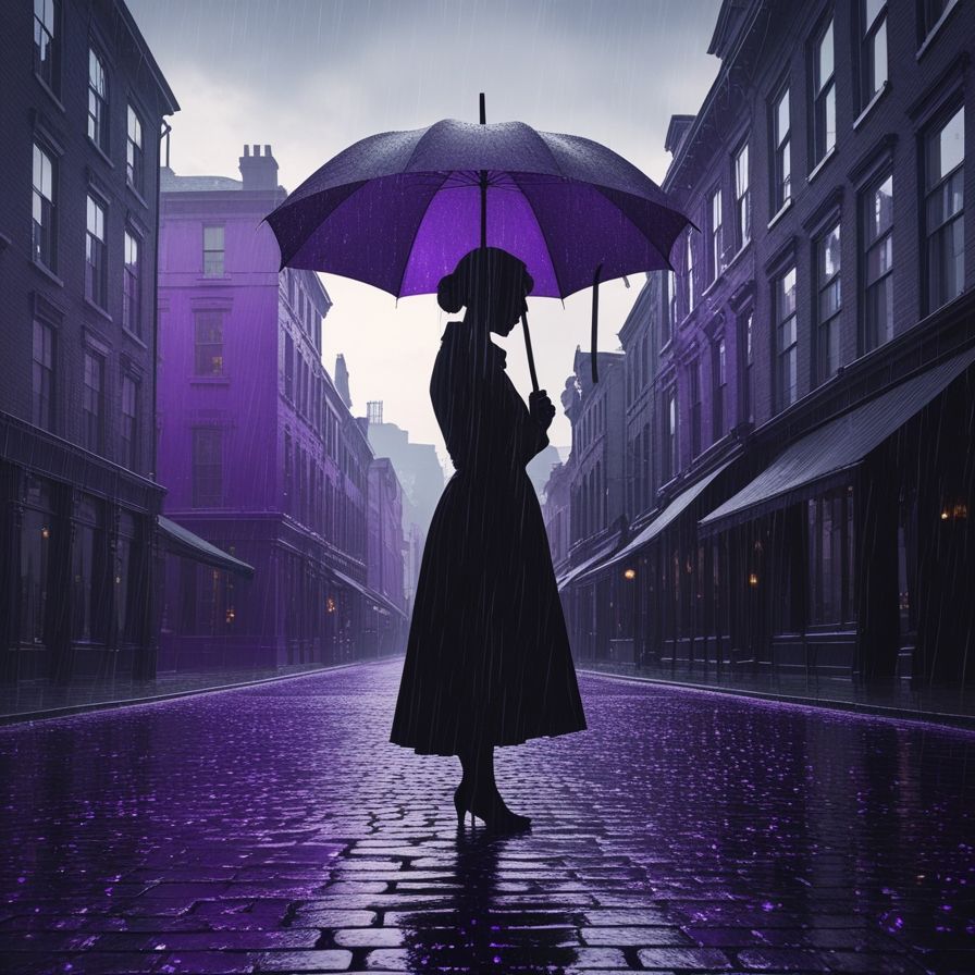 rainy silhouette in purple