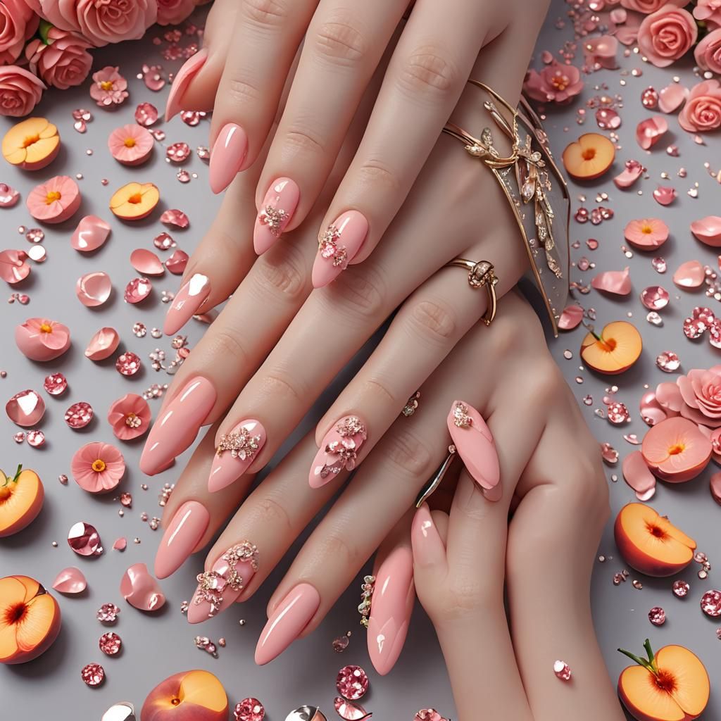 Create beautiful and stunning peach nail art