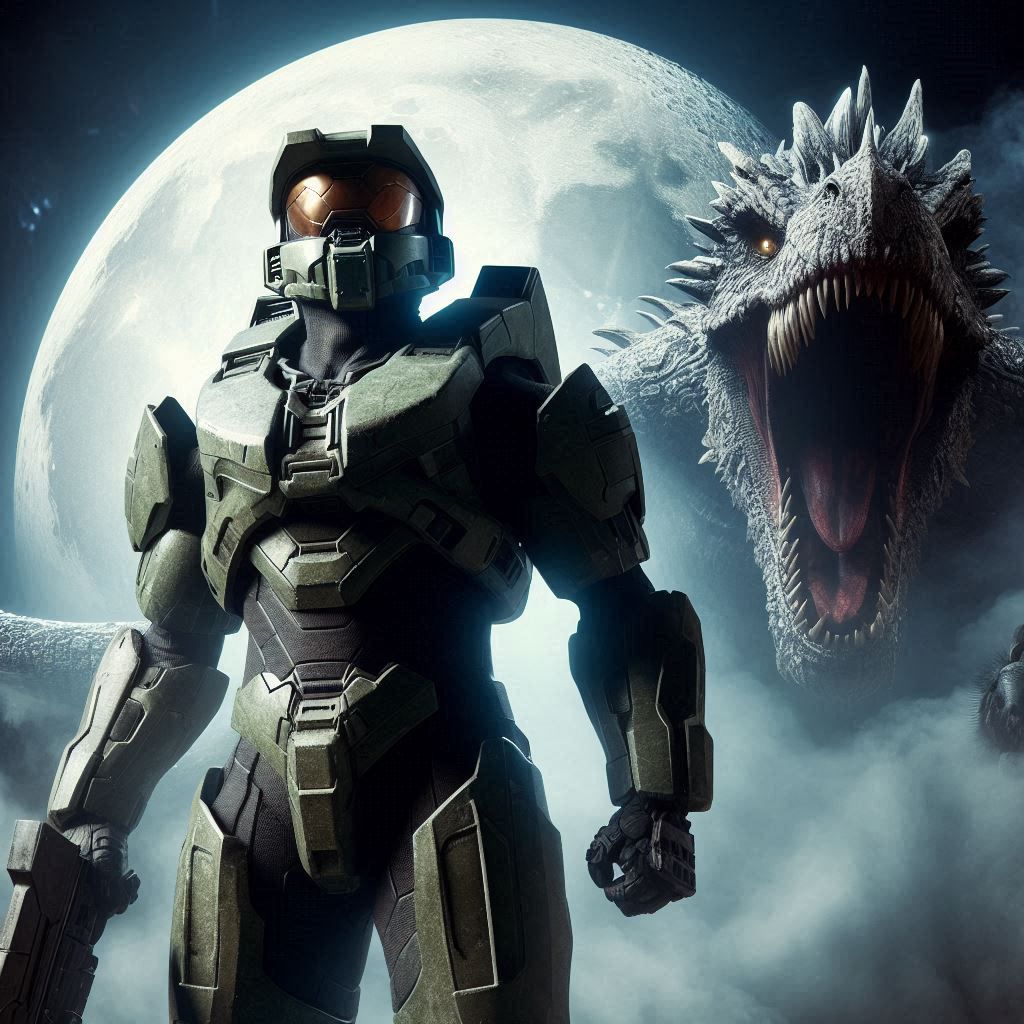 Master Chief and his faithful dragon....