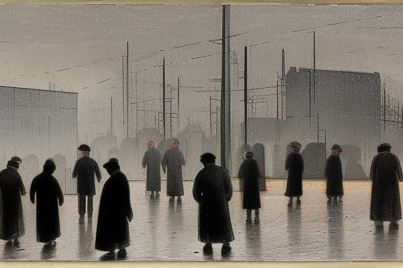 Northern Industrial winter scene