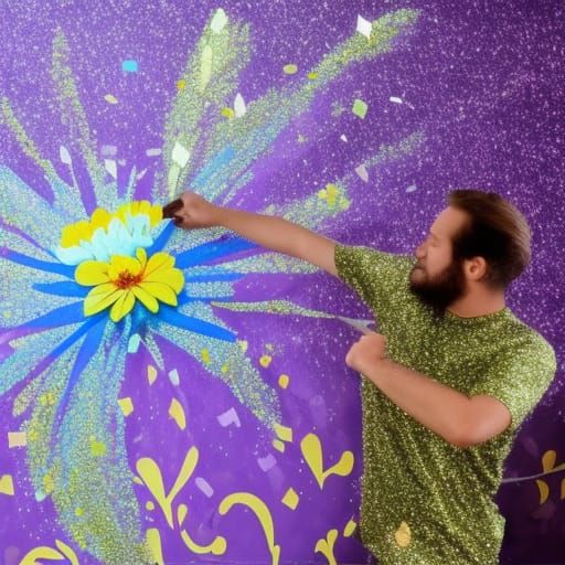 Painting with glitter