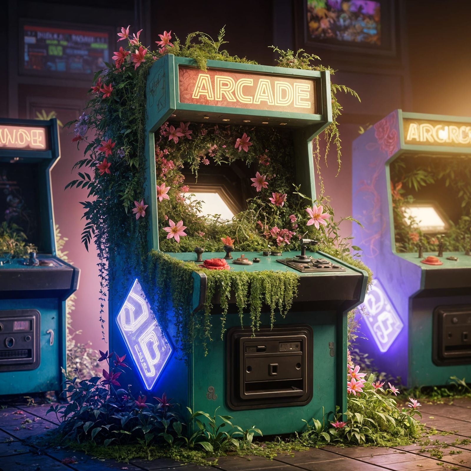Arcade-loving plants  by @Mumbai AI