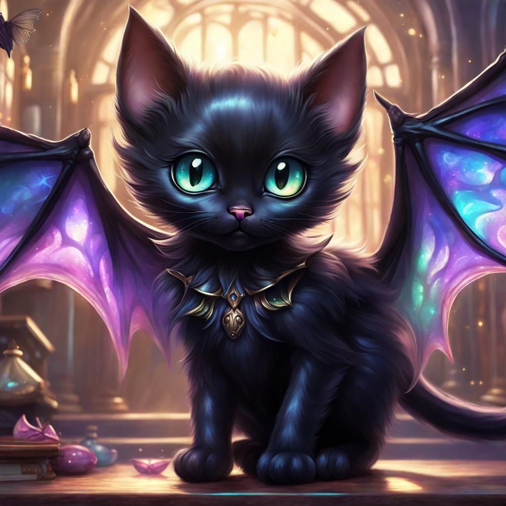 Batty the bat cat  by @MagicShop84
