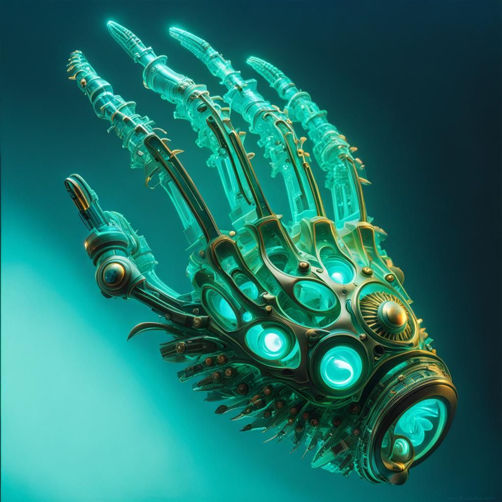  biomechanical hand  by @xtough 