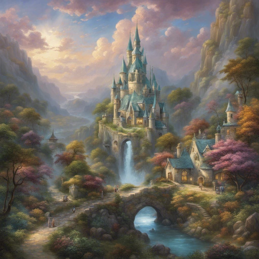 A shiny, glittery Emerald city with sparkles and shiny glitt...