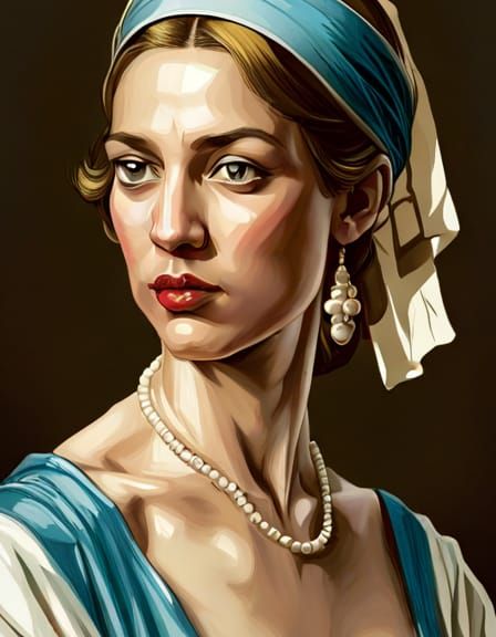 vermeer's girl with the pearl earrings by Fenghua Zhong J C ...