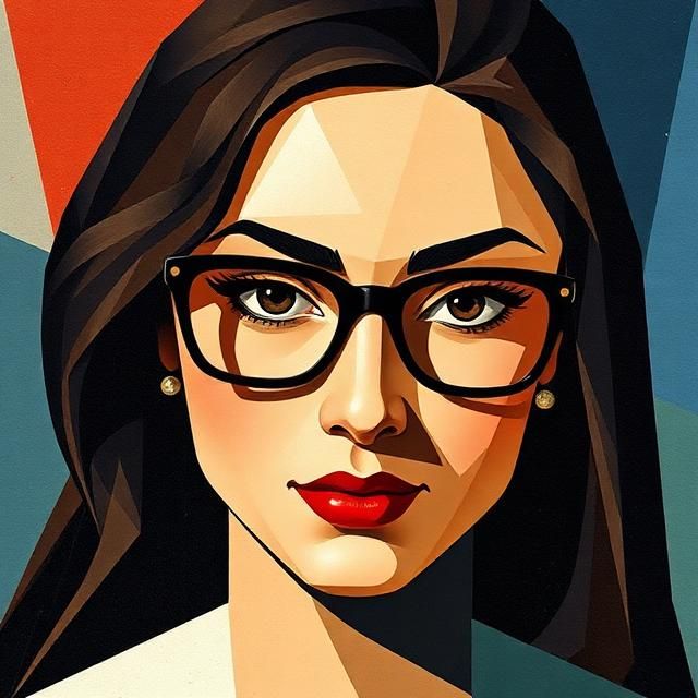 MONALISA WEARING GLASSES AS WONDER WOMAN.