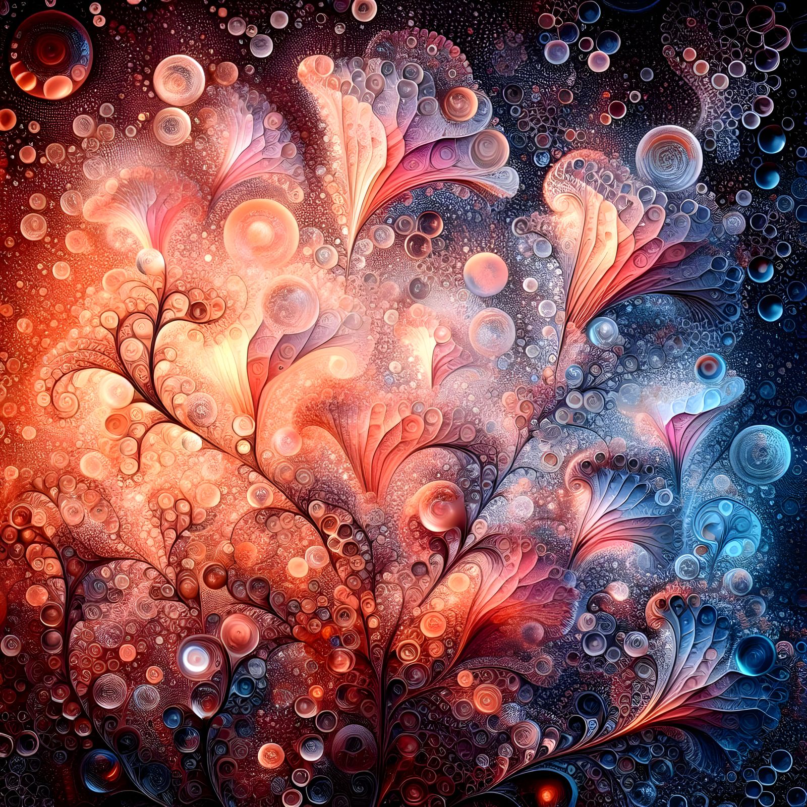 Oil-Light Fan Flowers....