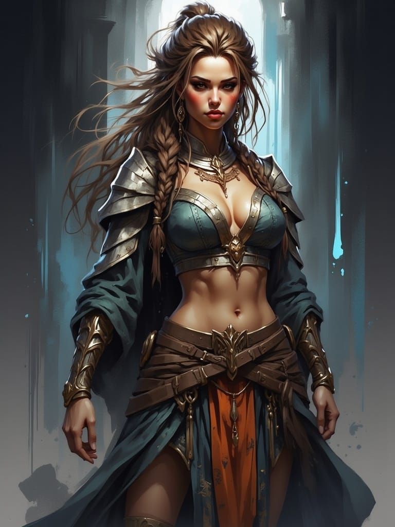 <lora:DWC Flux:1.0> fantasy female knight