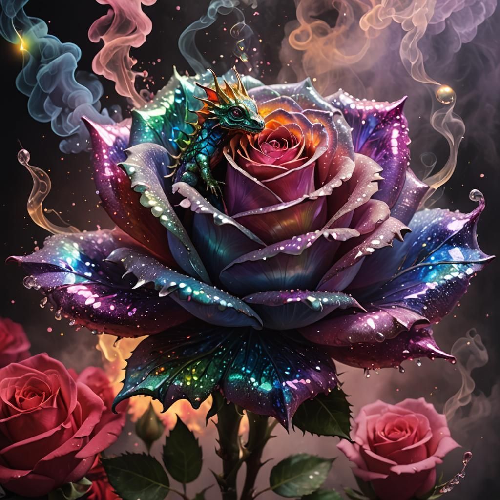 If you see an iridescent rose wait until the first sun of the morning to see real magic.  by @Alophus