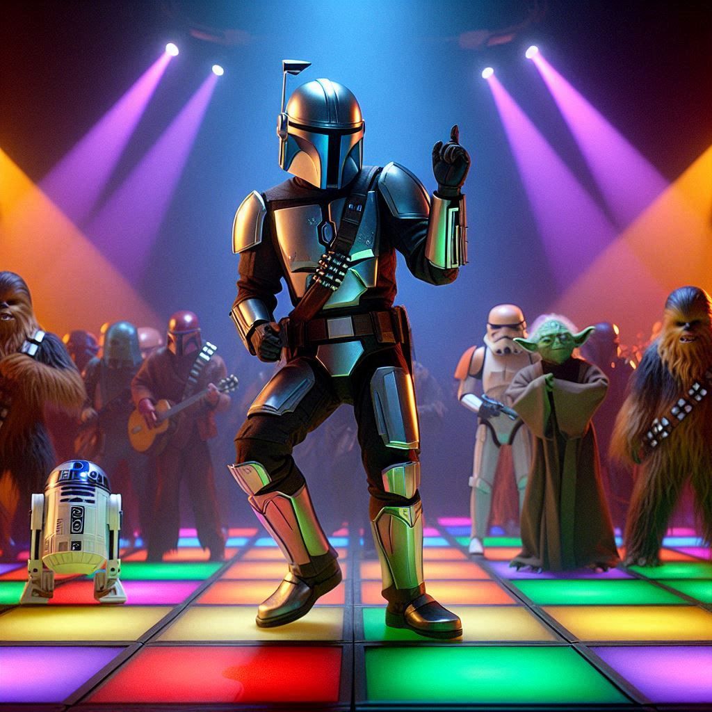 Mando doing the robot