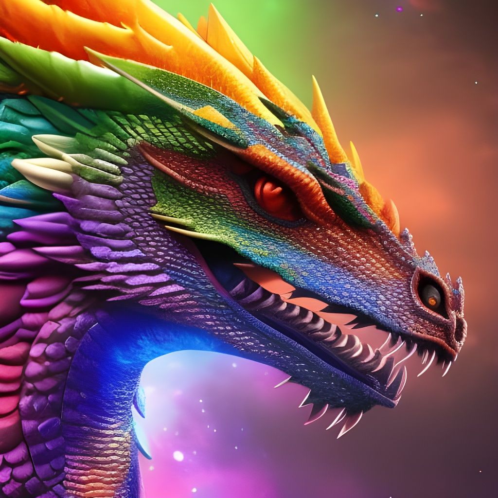 Rainbow dragon  by @Windoula