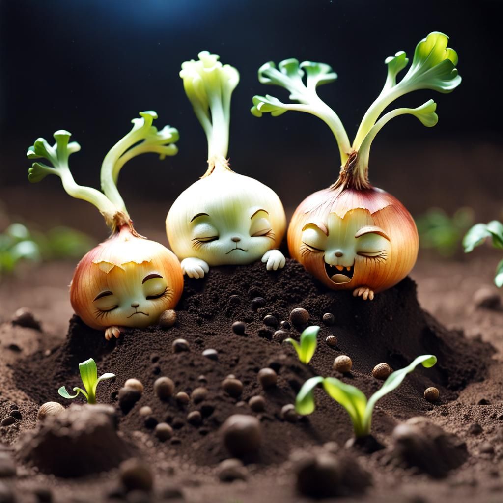 Baby Onions' Naptime  by @Basic_Shmasic