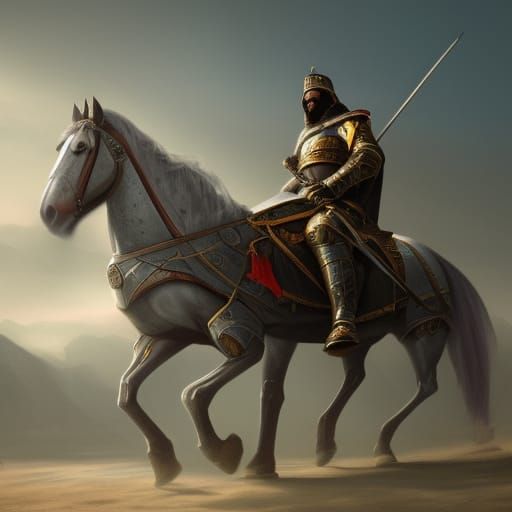 Knights templar riding a horse - AI Generated Artwork - NightCafe Creator