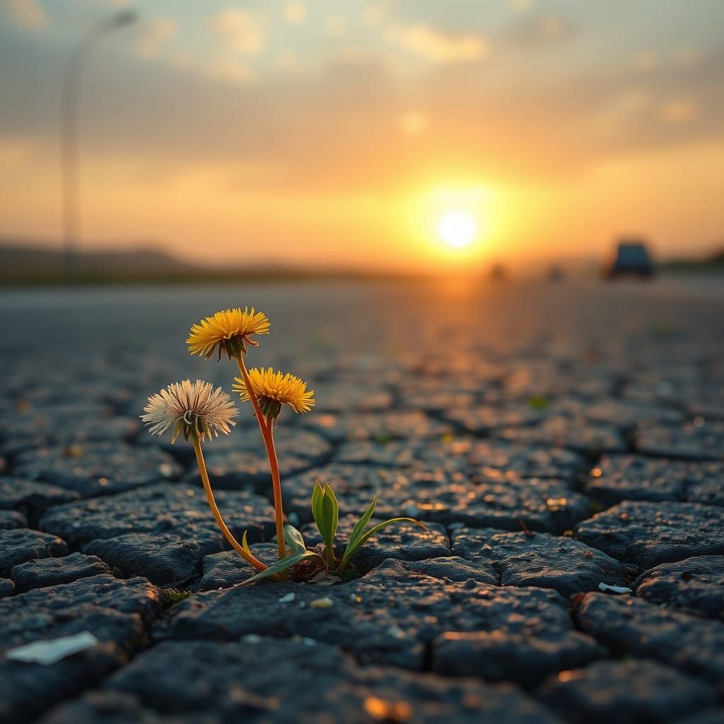 Dandelion breaking through  by @Sorcerer 