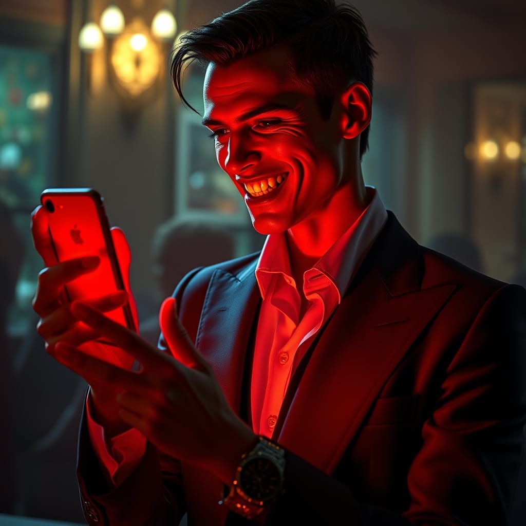 Depicted is a young, thin, movie star-like vampire. This character is incredibly attractive and exudes ...  by @Zacharo