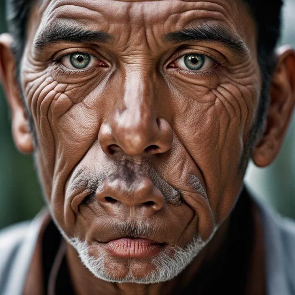 a Man with silver skin really polished AI Generated Artwork