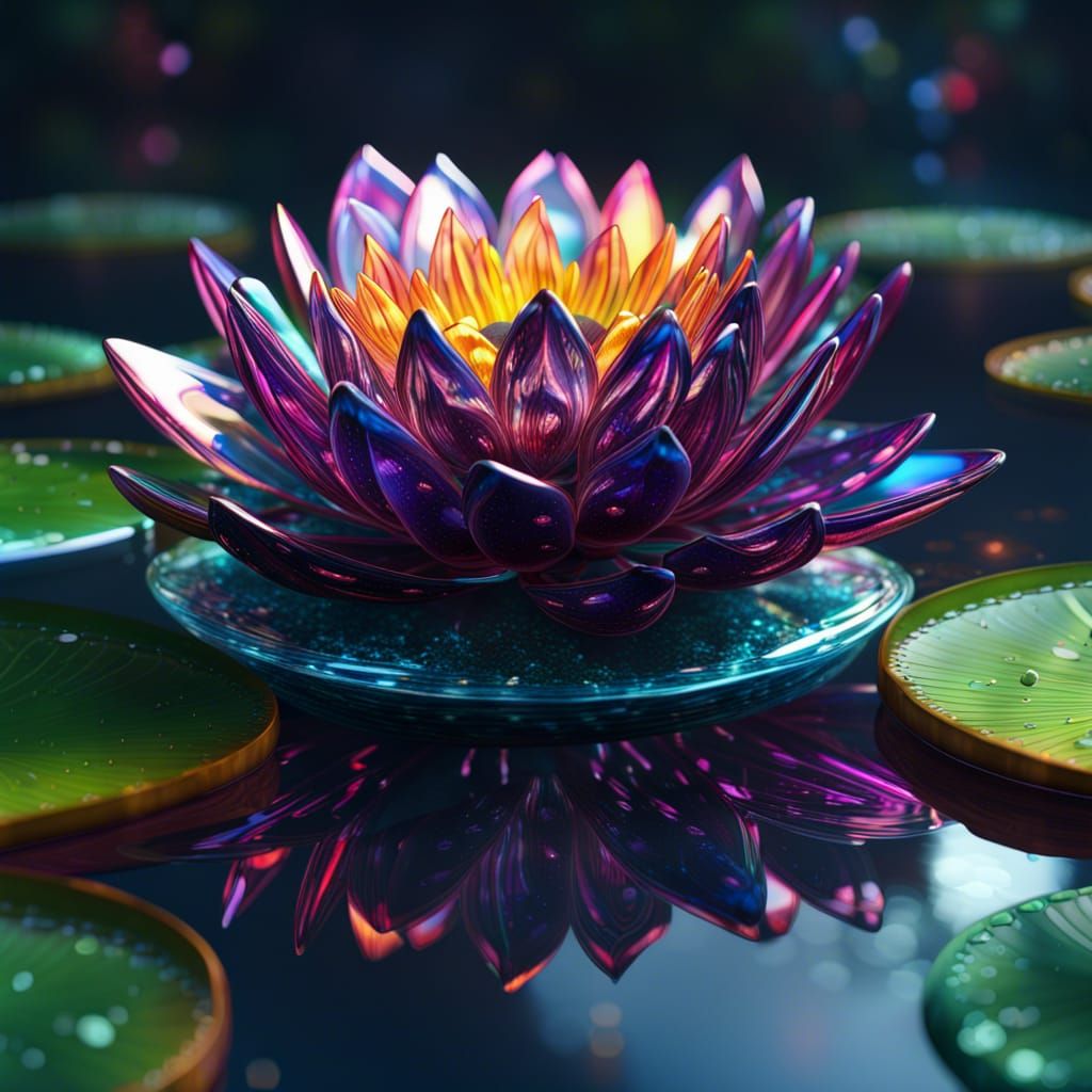 Portrait of glass waterlily - AI Generated Artwork - NightCafe Creator