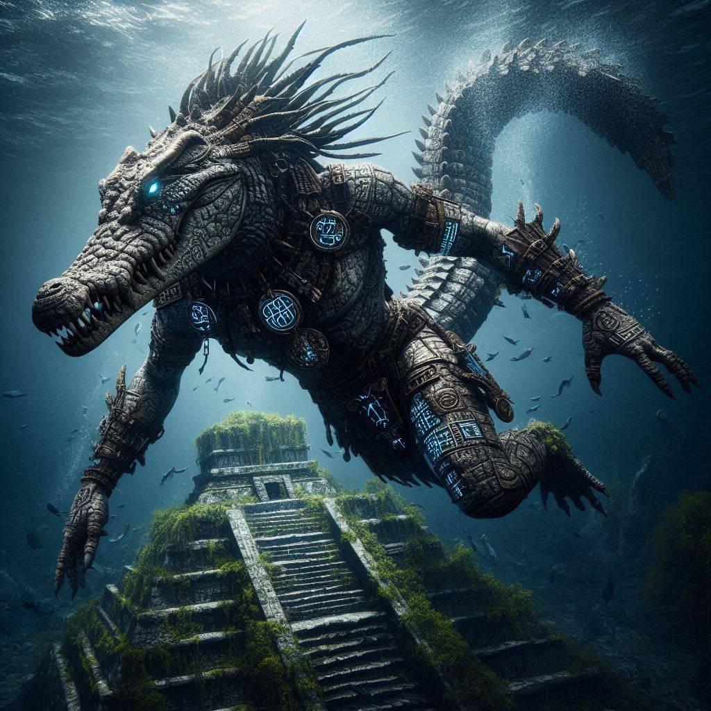Crocodile Aztec warrior