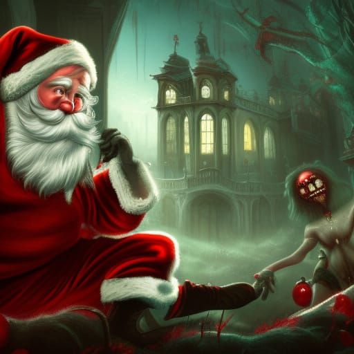 Santa Loves a Foot Massage - AI Generated Artwork - NightCafe Creator