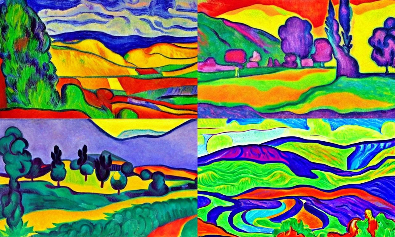 Landscape in the style of Fauvism