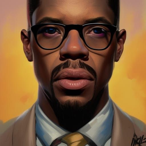 pop art portrait malcom x - AI Generated Artwork - NightCafe Creator