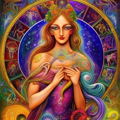 cancer zodiac goddess - AI Generated Artwork - NightCafe Creator
