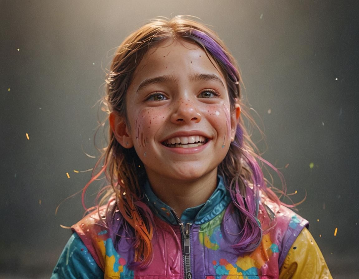 Color Portrait of little girl head and shoulders portrait