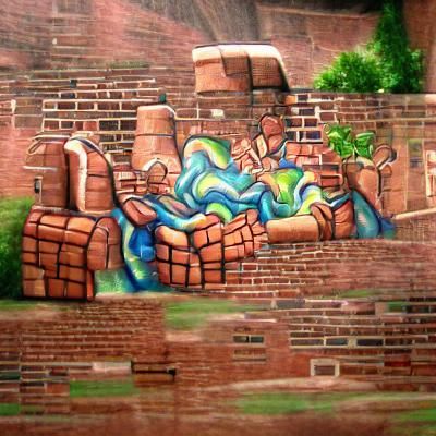 graffiti mural on brick wall