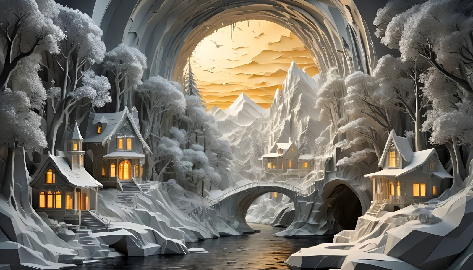 A Winter's Paperscape  by @funct