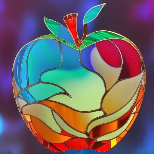 apple - stained glass 3