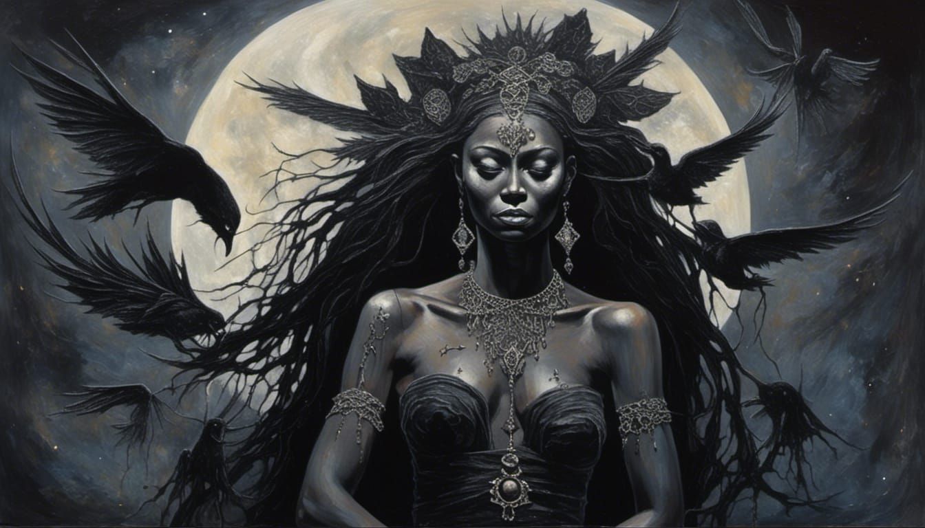 <lora:Impasto1:1.2> <lora:Graphite:1.0> (Black_Magic Woman:1...