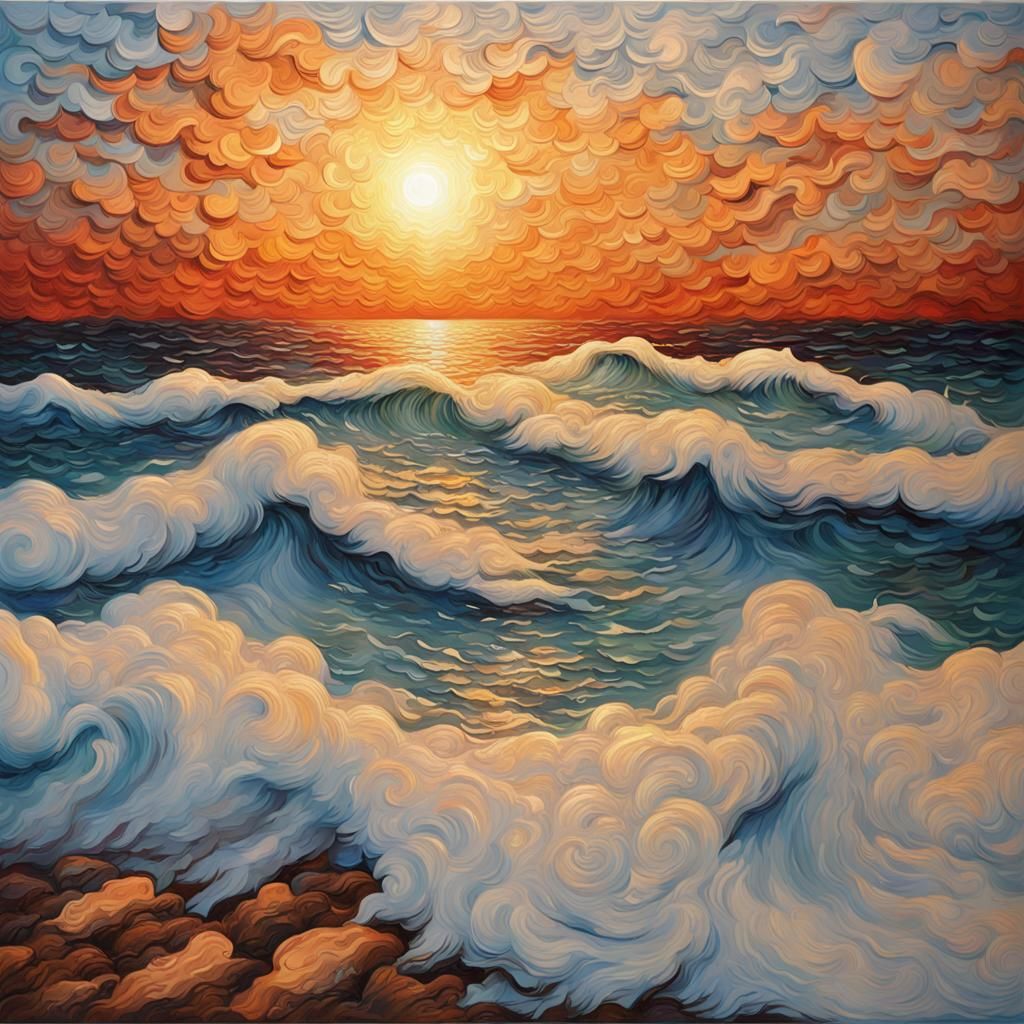 Sunrise over the ocean  by @bronfoth