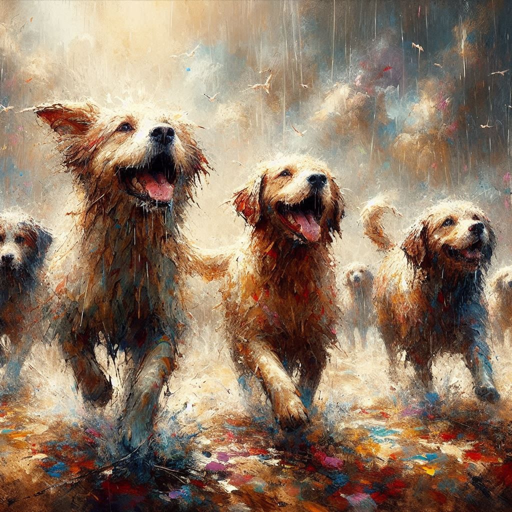 Playing in the rain