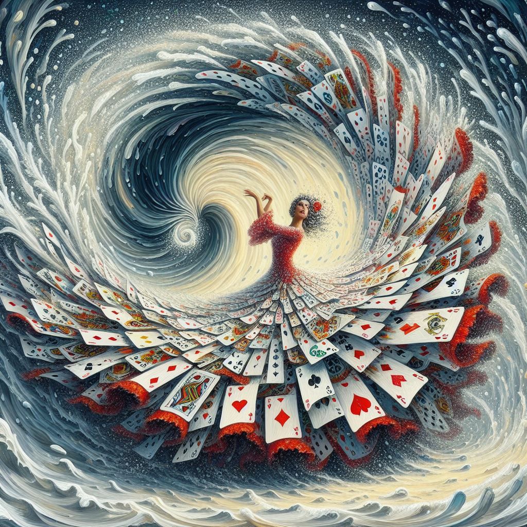 Dancer in a deck of cards