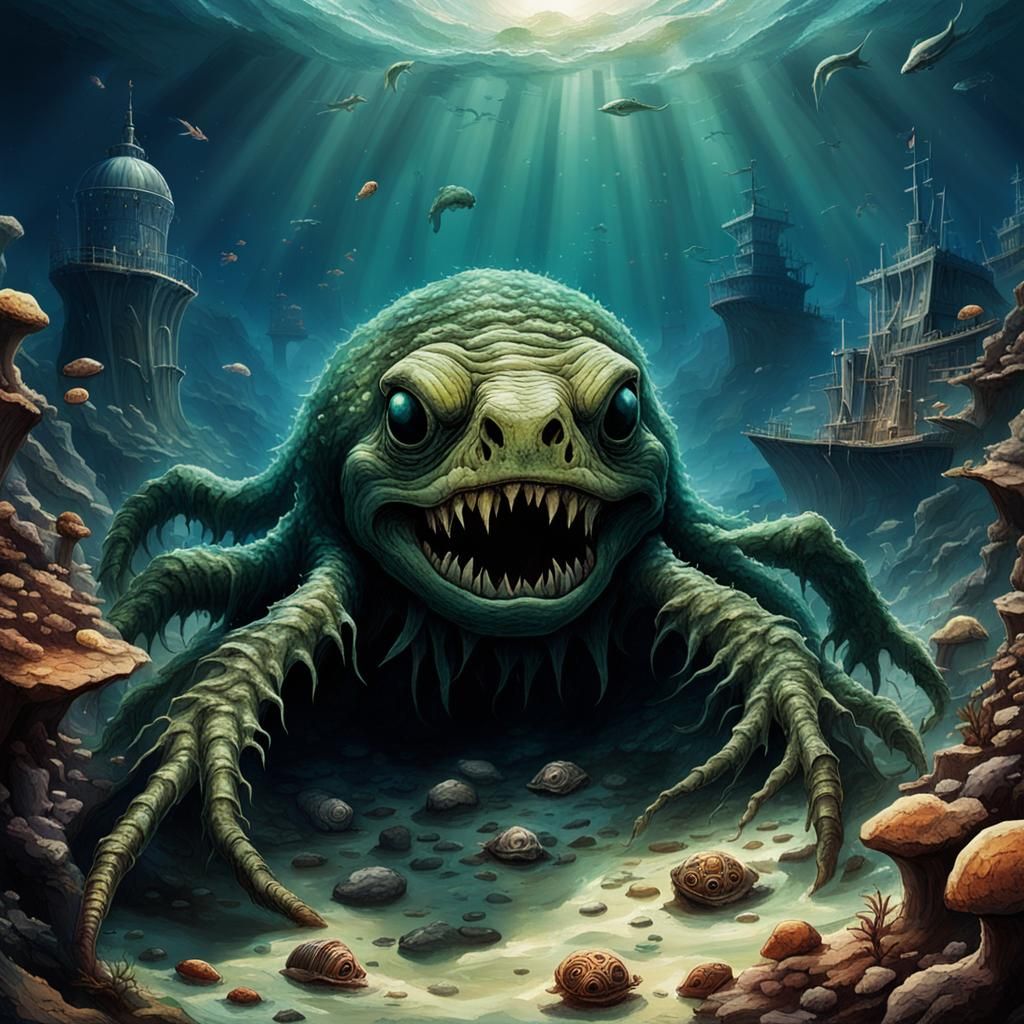 slimy things did crawl with legs
upon the slimy sea.