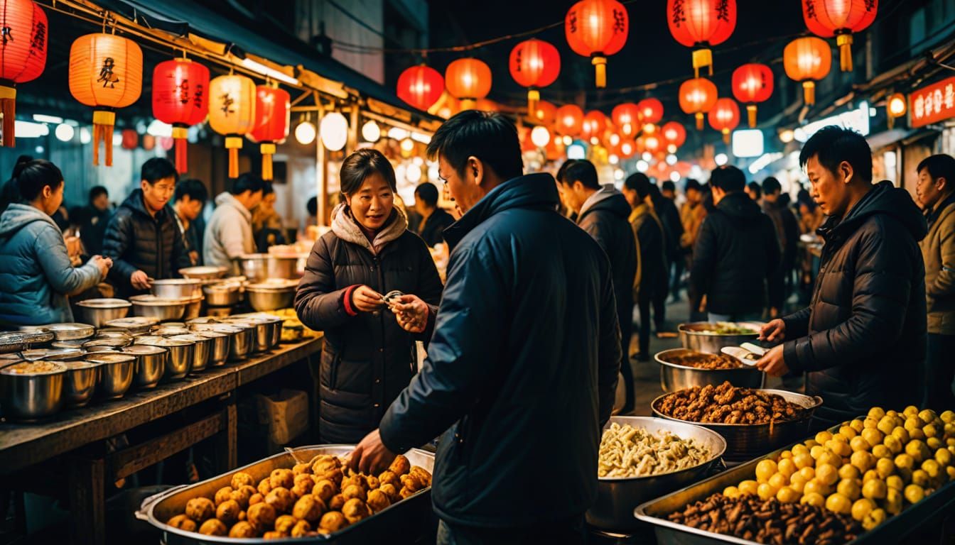 Night Market in a Remote Chinese Village  by @DJ Old Sun