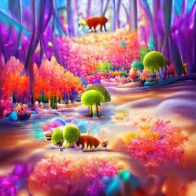 Cinematic view of an unlimited cute forest beautiful detaile...