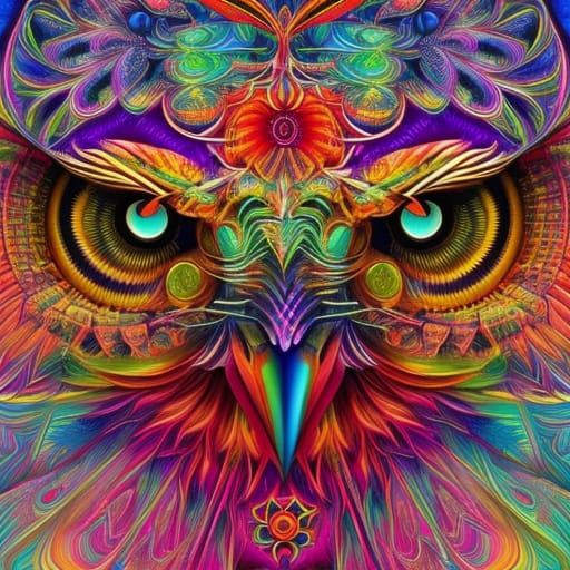 Psychedelic owl undefined