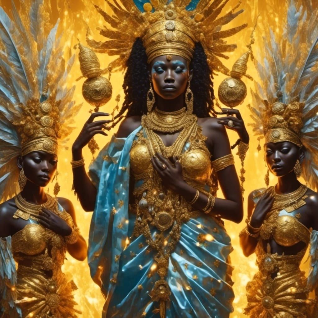 <lora:Dark fantasy realism:1.0> <lora:eye:1.0> The three Yor...