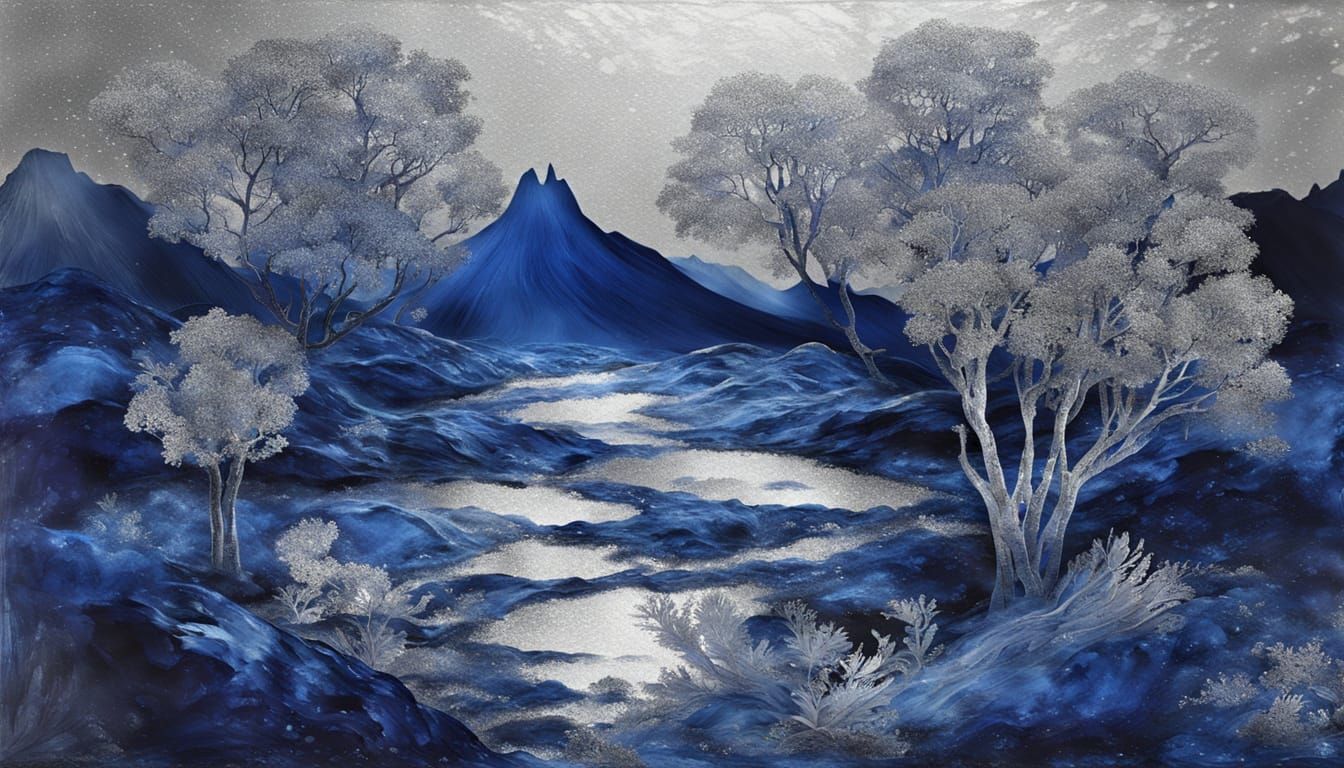 silver flickering ember indigo gelatin  by @Yero Coffee