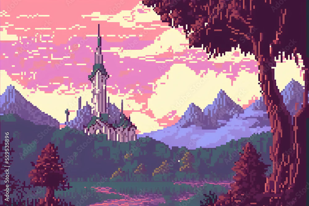 16 bit style landscape