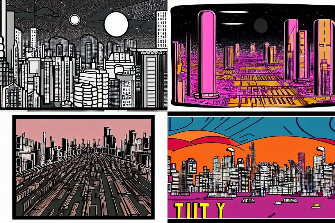 Sci-fi city in the style of Serial art