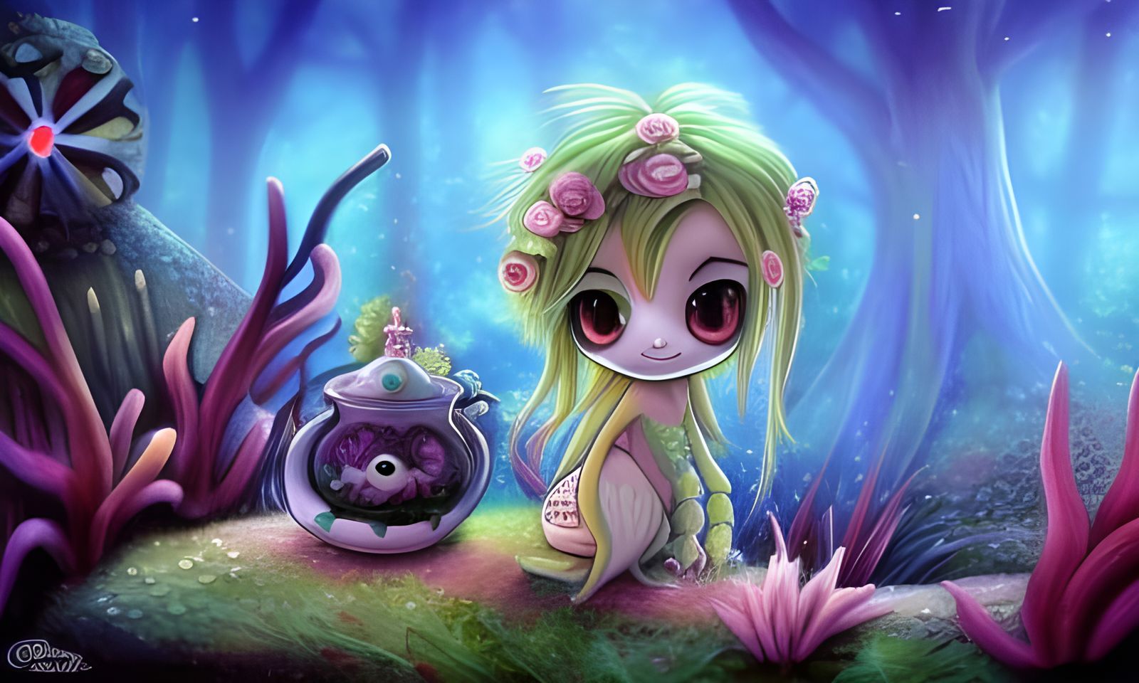Dark Chibi Seahorse